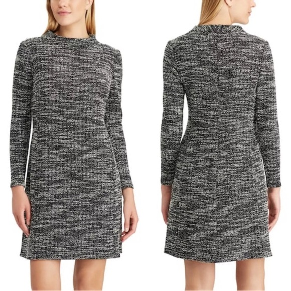 Chaps Paola Long Sleeve Boucle Sweater Dress Size 16 - Picture 1 of 13